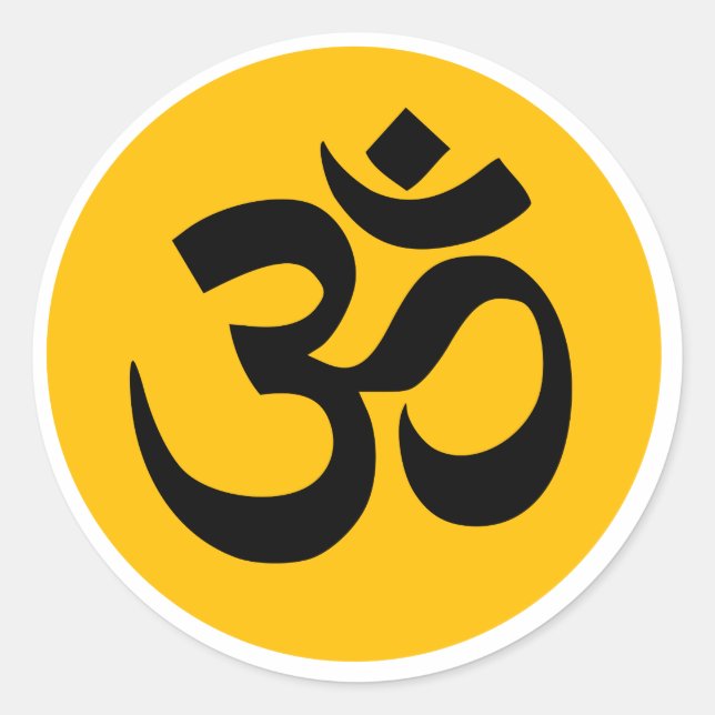 Sticker Rond Om Mantra Aum Yoga Art (Devant)