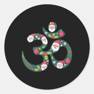 Sticker Rond Om Namah Shivaya Bouddhisme Indien Dieu Foi Ohm Am