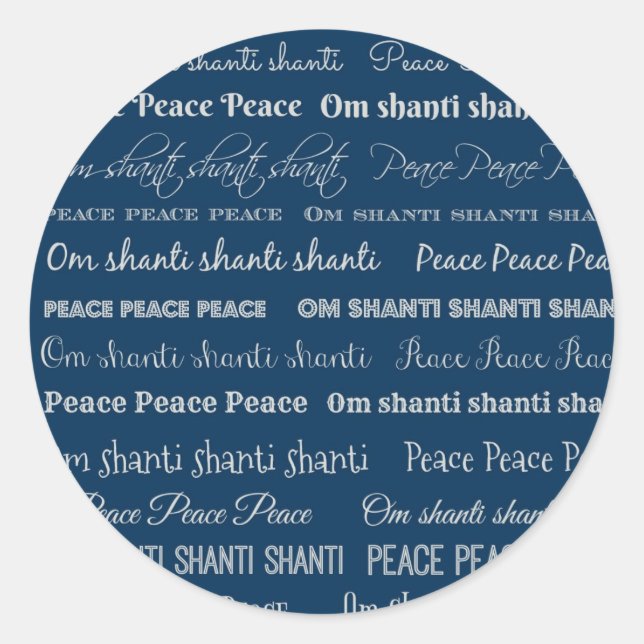 Sticker Rond Om Shanti, Paix (Devant)
