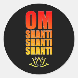 Sticker Rond Om Shanti Shanti Shanti. Om Paix Sanskrit Yoga Ma