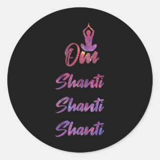 Sticker Rond Om Shanti - Yoga