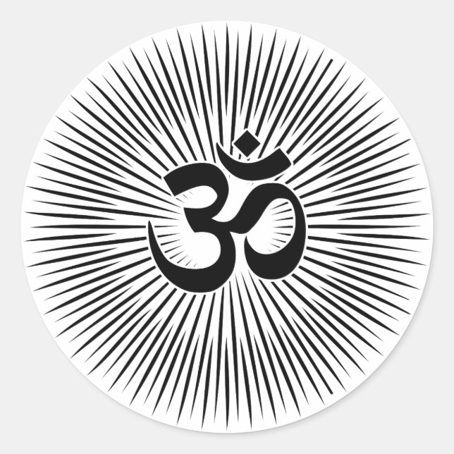 Sticker Rond Om Sign Black Design (Devant)