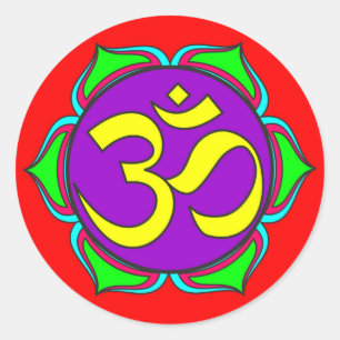 Sticker Rond om symbole sacré bouddhisme religion zen fleur de
