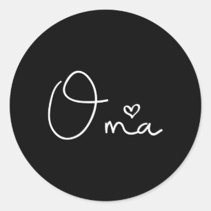 Sticker Rond Oma He Pour Ger Grandma