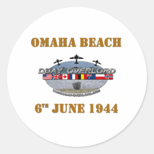 Sticker Rond Omaha Beach 6th June 1944