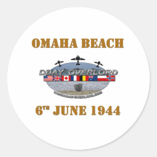 Sticker Rond Omaha Beach 6th June 1944