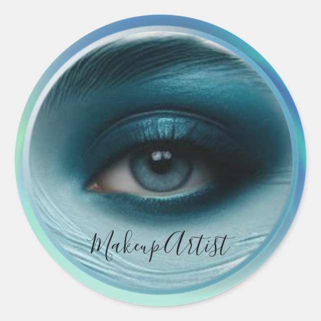 Sticker Rond Ombre à paupières bleue Bold Aesthetic  (Devant)