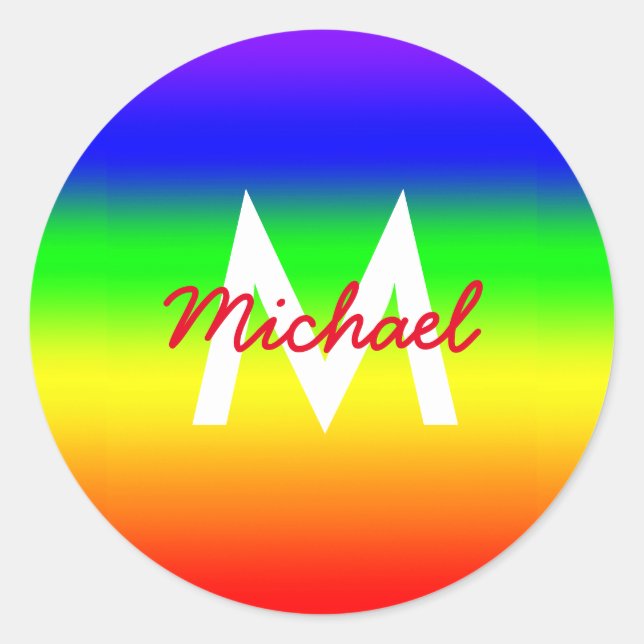 Sticker Rond Ombre arc-en-ciel (Devant)