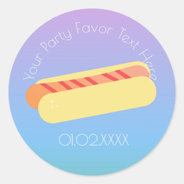 Sticker Rond Ombre BBQ Hot Dog Merci (Devant)