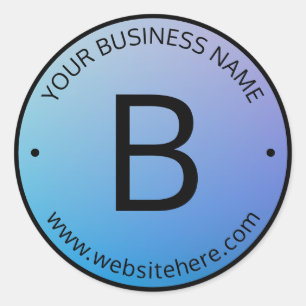 Sticker Rond Ombre de fond bleu et violet avec texte modifiable