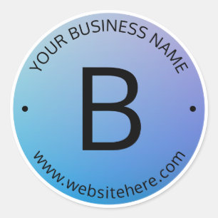 Sticker Rond Ombre de fond bleu et violet avec texte modifiable