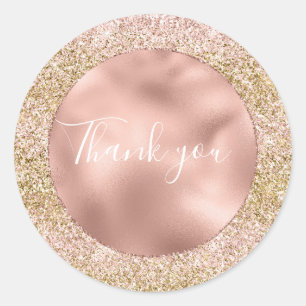 Sticker Rond Ombre de Parties scintillant brillante fille rose 