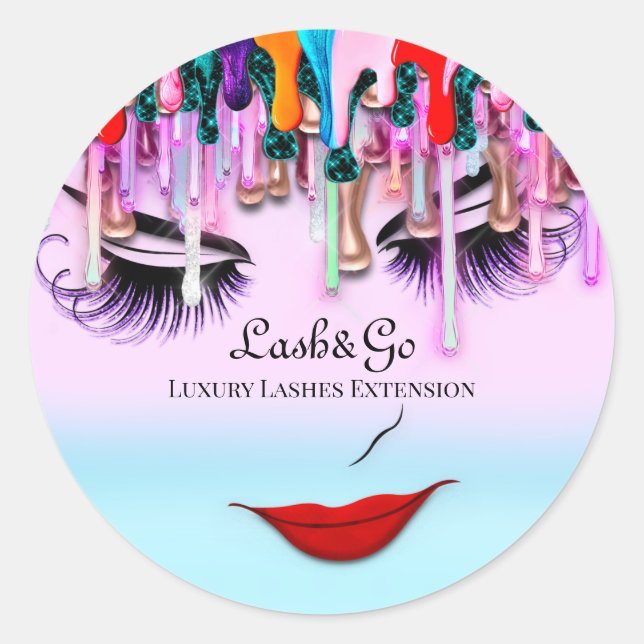 Sticker Rond Ombre de produit de maquillage Artiste Lashes (Devant)