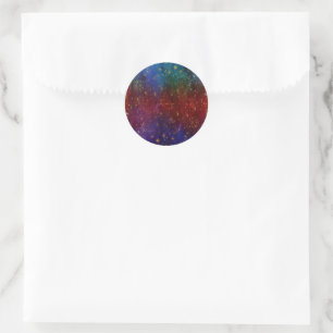 Sticker Rond Ombre Lunatique Poussière d'Étoile Dorée Grunge