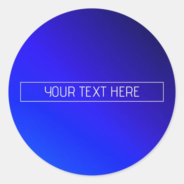 Sticker Rond Ombre moderne Bleu Clair et Violet (Devant)
