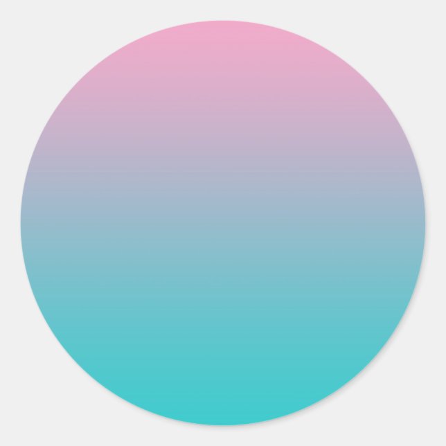 Sticker Rond Ombre rose et turquoise (Devant)