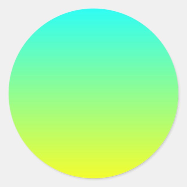 Sticker Rond ombre trendy citron jaune citron vert turquoise (Devant)