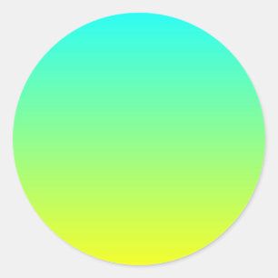 Sticker Rond ombre trendy citron jaune citron vert turquoise