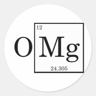 Sticker Rond OMG - Magnésium - Mg - tableau périodique