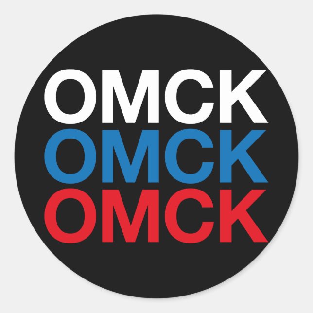 Sticker Rond OMSK Drapeau russe cyrillique (Devant)