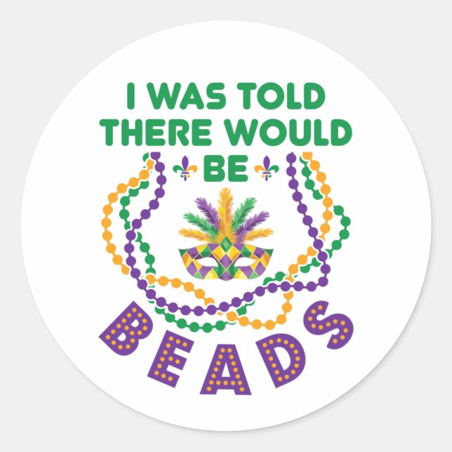 Sticker Rond On M'A Dit Qu'Il Y Aurait Des Perles (Devant)