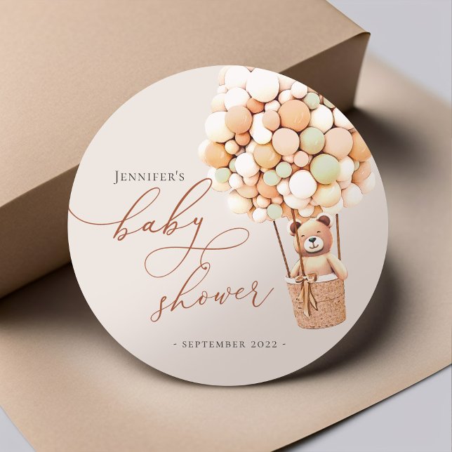 Sticker Rond On peut à peine attendre ! Baby Shower Rond classi (Créateur téléchargé)