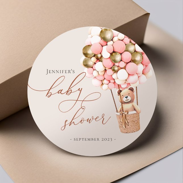 Sticker Rond On peut à peine attendre ! Baby Shower Rond classi (Créateur téléchargé)