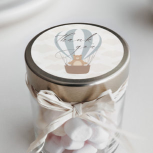 Sticker Rond On Peut Attendre   Baby Boy Blue Balloon Douche