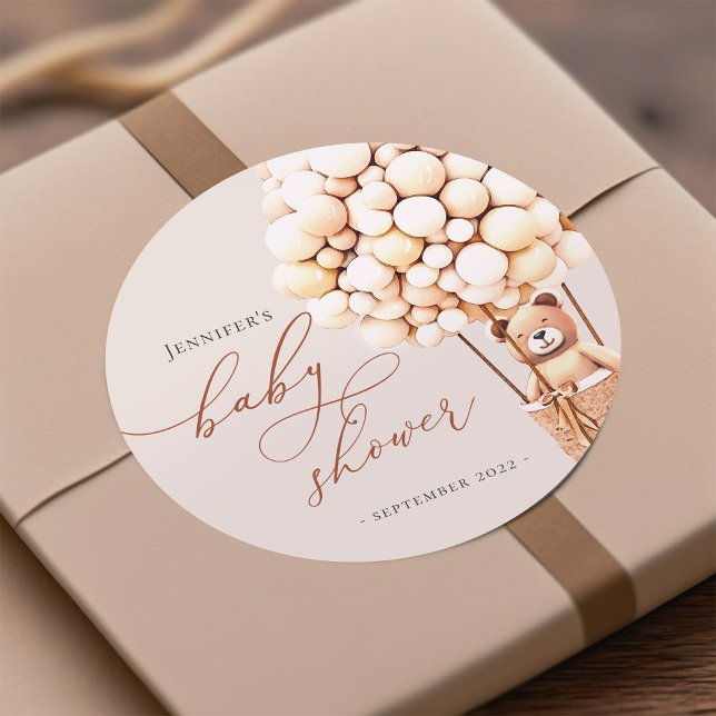 Sticker Rond On Peut Attendre ! Baby shower (Créateur téléchargé)