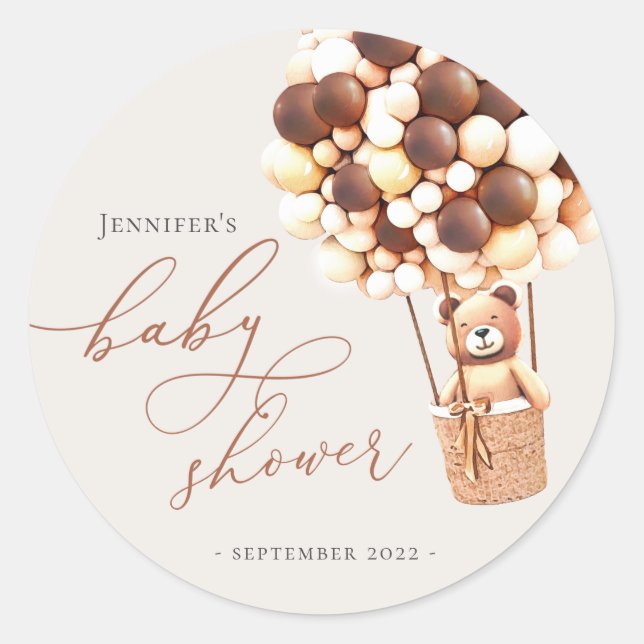 Sticker Rond On Peut Attendre ! Baby shower Classic Stic Rond (Devant)