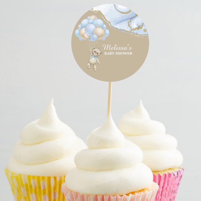 Sticker Rond On peut attendre des toppers de cupcake ballon ble (Créateur téléchargé)