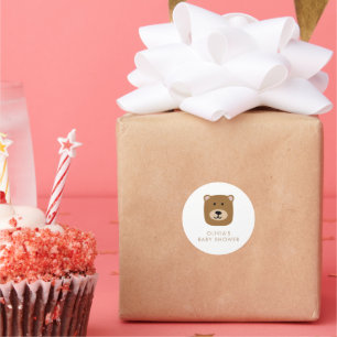 Sticker Rond On peut attendre le Baby shower des garçons