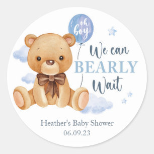 Sticker Rond On Peut Attendre Rapidement Baby shower Favoriser