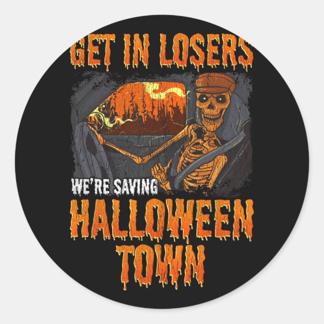 Sticker Rond On sauve Halloween Town (Devant)