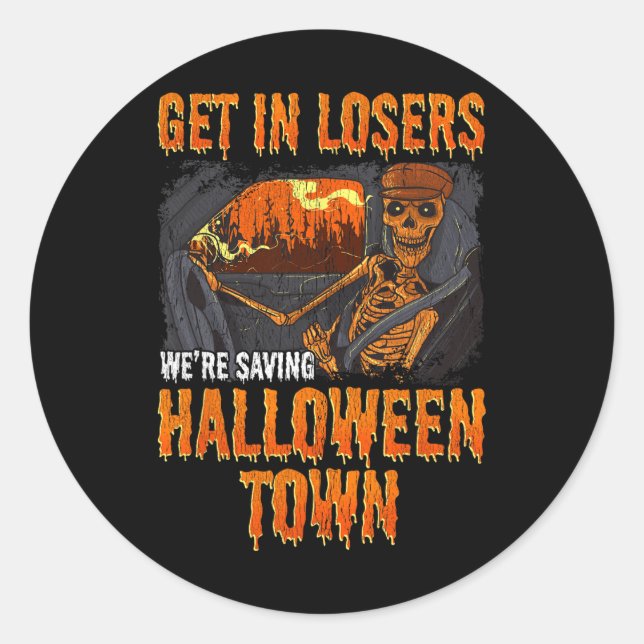 Sticker Rond On sauve Halloween Town (Devant)