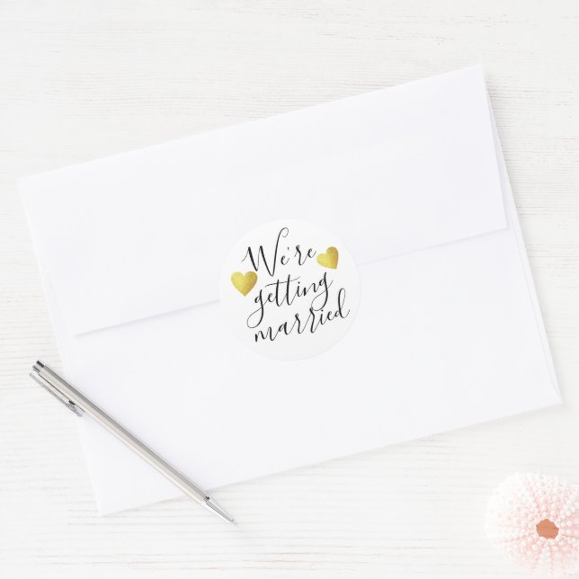 Sticker Rond on se marie Mariage (Enveloppe)