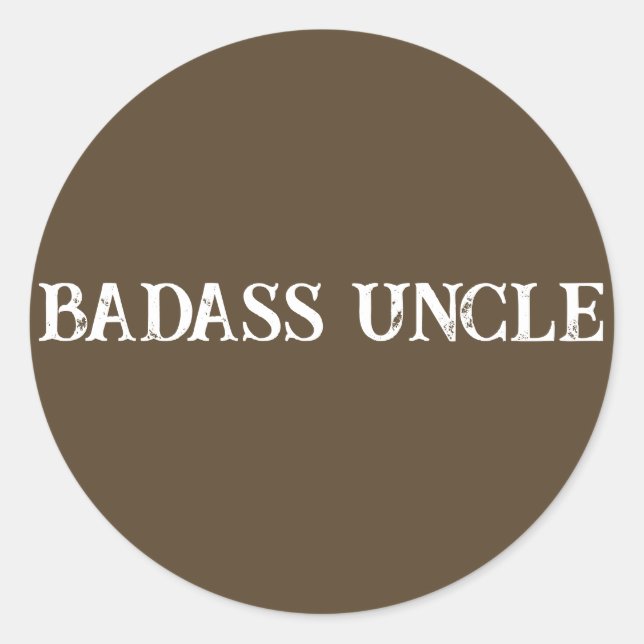 Sticker Rond Oncle Badass (Devant)