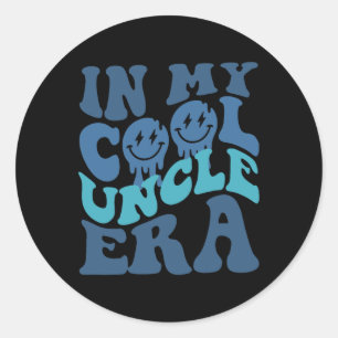 Sticker Rond Oncle Chemise Super Dans Mon Oncle Cool Era Pères 