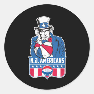 Sticker Rond Oncle de basket-ball américain du New Jersey Sam