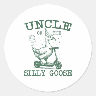 Sticker Rond Oncle de l'oie ridicule premier anniversaire de la