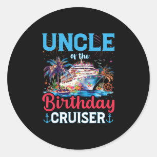 Sticker Rond Oncle du croiseur d'anniversaire drôle de croisièr