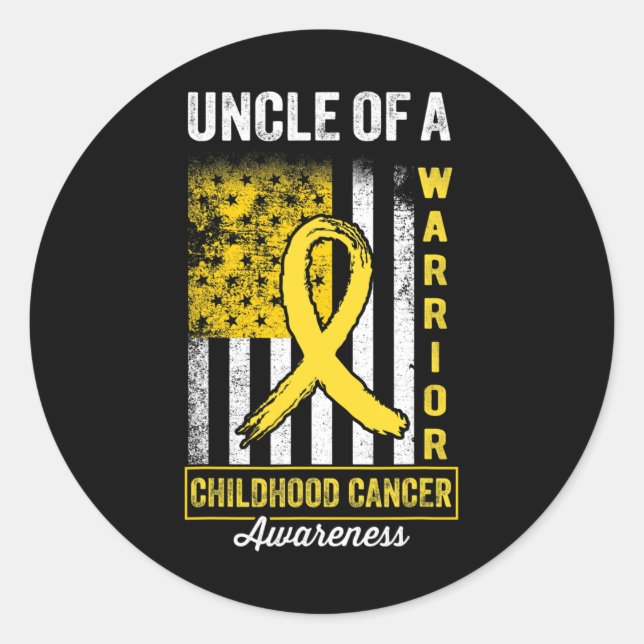 Sticker Rond Oncle D'Un Guerrier L'Or De Sensibilisation Au Can (Devant)
