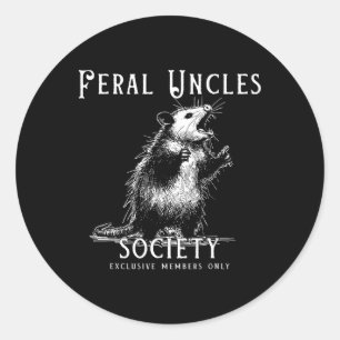 Sticker Rond Oncle Féral Rétro Société Drôle Amoureux Opossum G