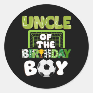 Sticker Rond Oncle Of The Birthday Boy Soccer Famille de footba