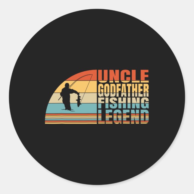 Sticker Rond Oncle Parrain Et Légende De La Pêche (Devant)