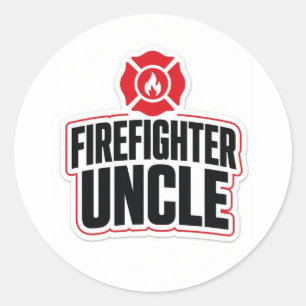 Sticker Rond Oncle pompier