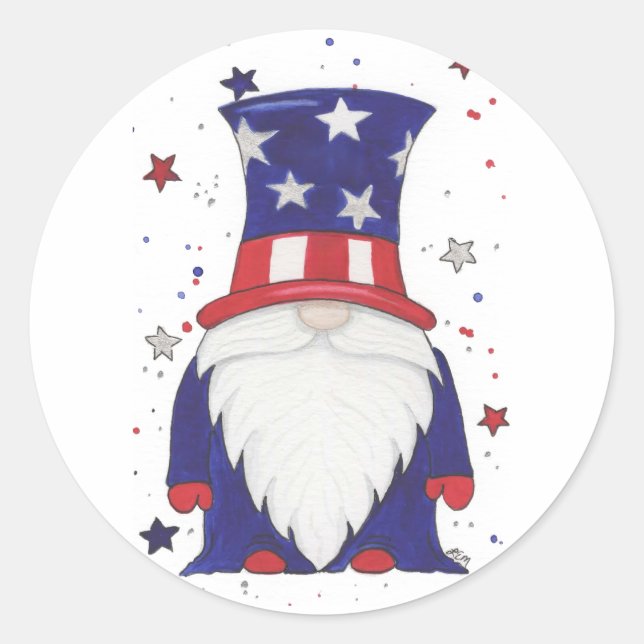 Sticker Rond Oncle Sam Gnome (Devant)