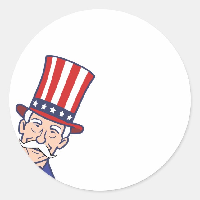 Sticker Rond Oncle Sam Personnalisable 4 juillet (Devant)
