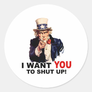 Sticker Rond Oncle Sam VEUT QUE TU T'ARRÊTES