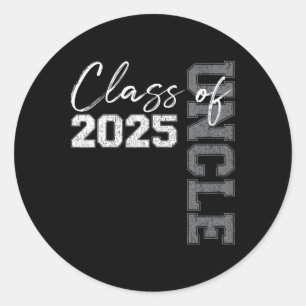 Sticker Rond Oncle Senior 2025 Fier D'Un Cl De 2025 Diplômé